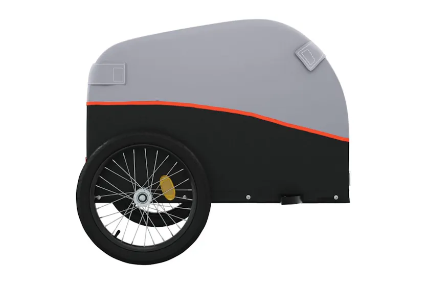 Vidaxl Bike Trailer Black And Orange 45 Kg Iron Vidaxl Bike Trailer Black And Orange 45 Kg Iron
