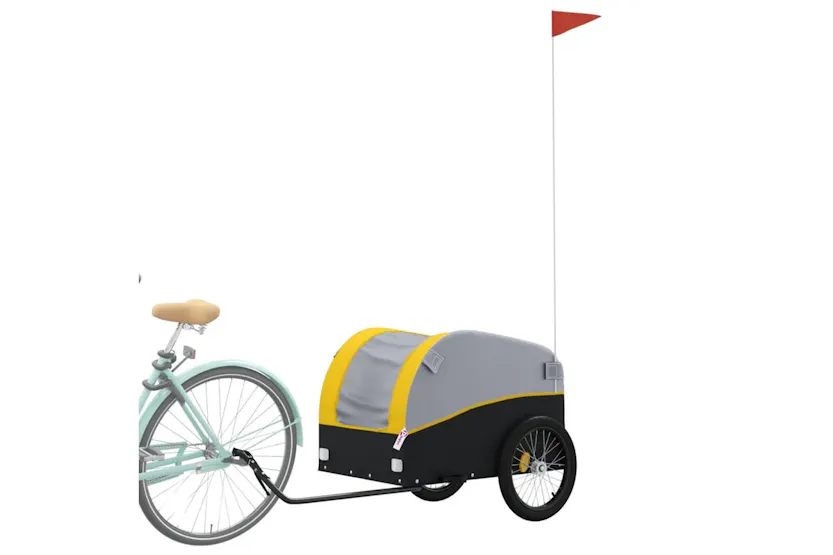 Vidaxl Bike Trailer Black And Yellow 45 Kg Iron Vidaxl Bike Trailer Black And Yellow 45 Kg Iron