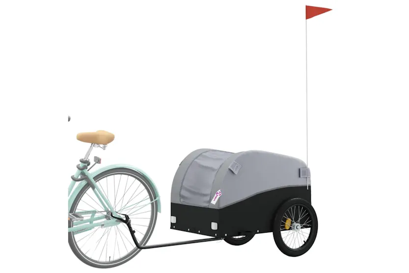 Vidaxl Bike Trailer Black And Grey 45 Kg Iron Vidaxl Bike Trailer Black And Grey 45 Kg Iron