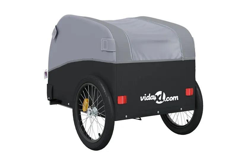 Vidaxl Bike Trailer Black And Grey 45 Kg Iron Vidaxl Bike Trailer Black And Grey 45 Kg Iron