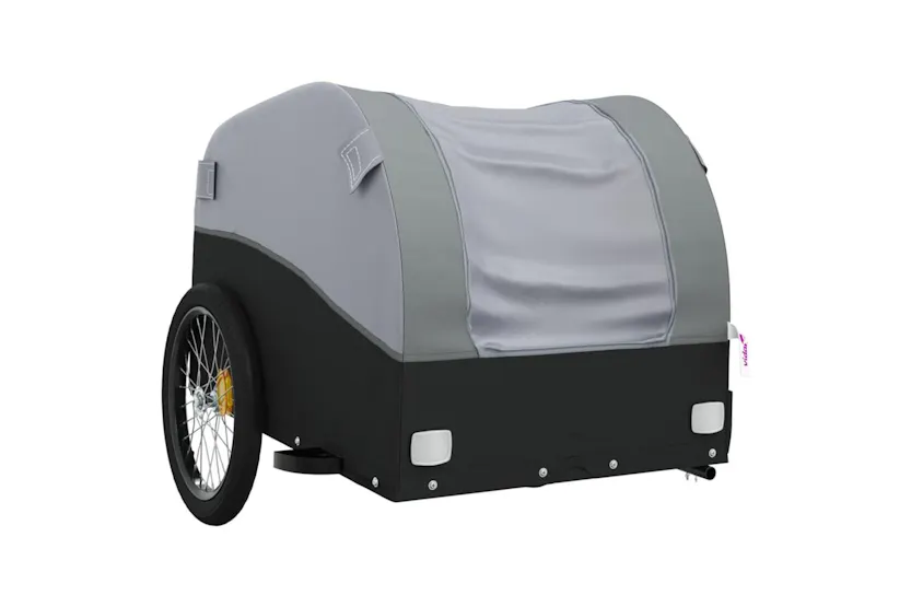 Vidaxl Bike Trailer Black And Grey 30 Kg Iron Vidaxl Bike Trailer Black And Grey 30 Kg Iron