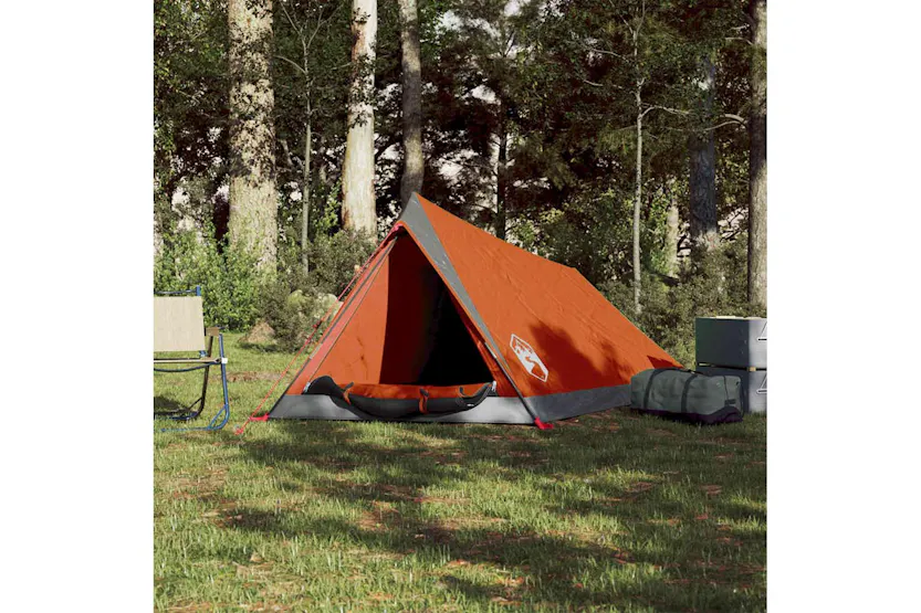 Vidaxl Camping Tent 2-person Grey And Orange Waterproof Vidaxl Camping Tent 2-person Grey And Orange Waterproof