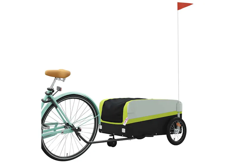 Vidaxl Bike Trailer Black And Green 45 Kg Iron Vidaxl Bike Trailer Black And Green 45 Kg Iron