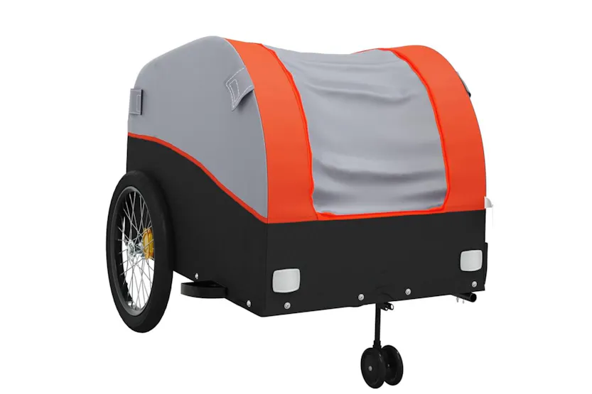 Vidaxl Bike Trailer Black And Orange 45 Kg Iron Vidaxl Bike Trailer Black And Orange 45 Kg Iron