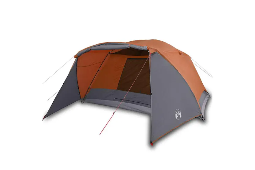 Vidaxl Family Tent With Porch 6-person Grey And Orange Waterproof Vidaxl Family Tent With Porch 6-person Grey And Orange Waterproof