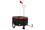 Vidaxl Bike Trailer Black And Orange 45 Kg Iron Vidaxl Bike Trailer Black And Orange 45 Kg Iron