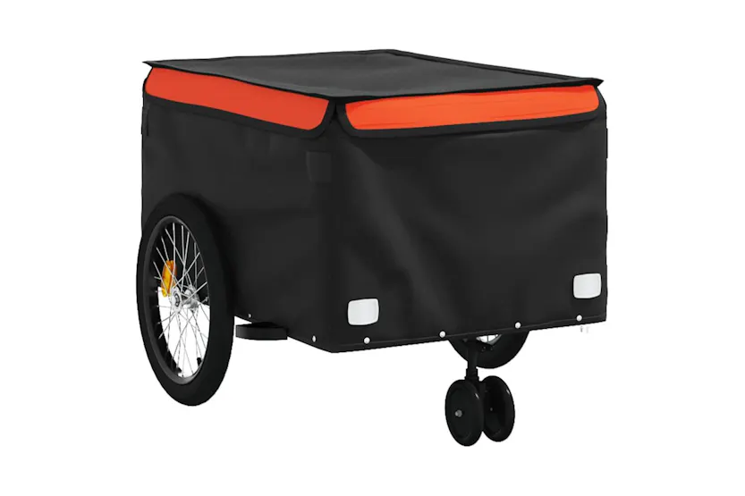 Vidaxl Bike Trailer Black And Orange 45 Kg Iron Vidaxl Bike Trailer Black And Orange 45 Kg Iron
