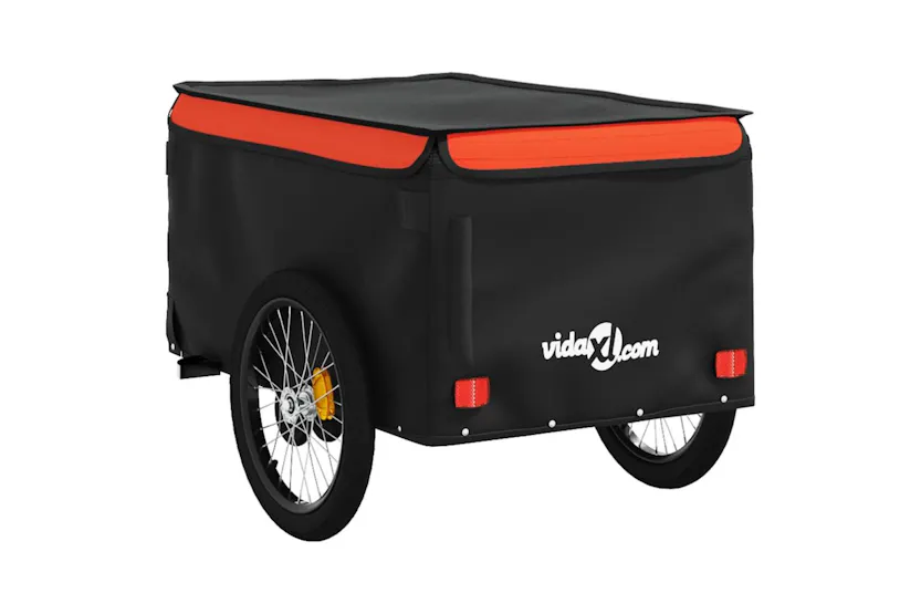 Vidaxl Bike Trailer Black And Orange 45 Kg Iron Vidaxl Bike Trailer Black And Orange 45 Kg Iron