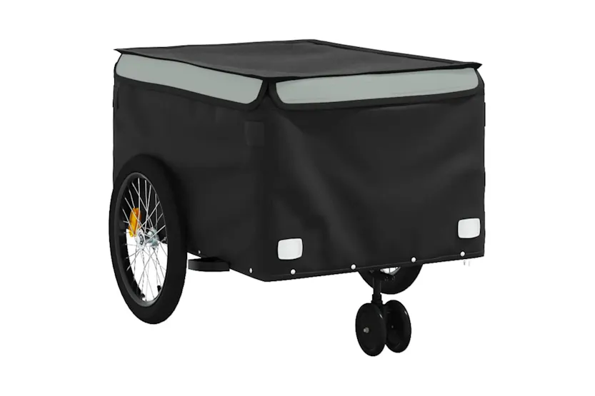 Vidaxl Bike Trailer Black And Grey 45 Kg Iron Vidaxl Bike Trailer Black And Grey 45 Kg Iron