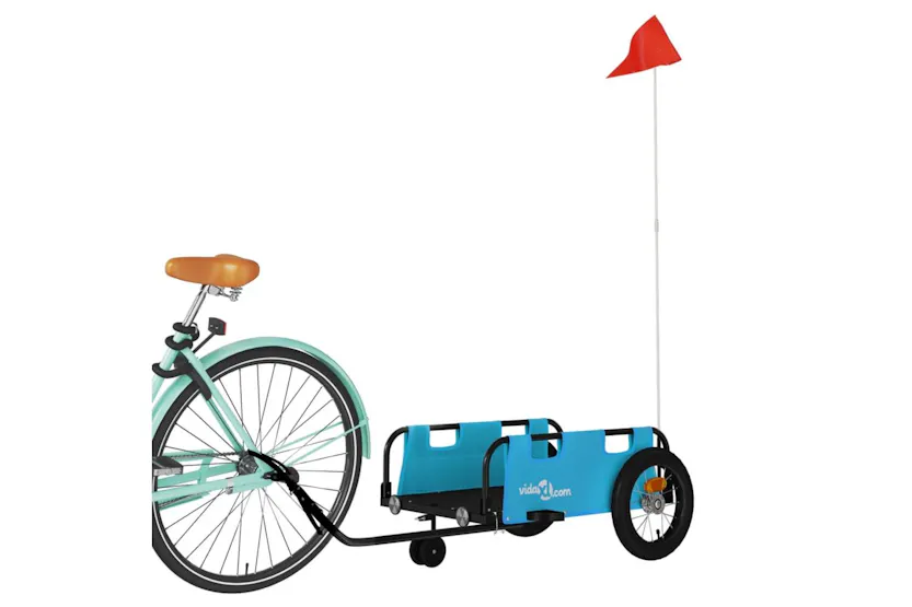 Vidaxl Bike Trailer Blue Oxford Fabric And Iron Vidaxl Bike Trailer Blue Oxford Fabric And Iron