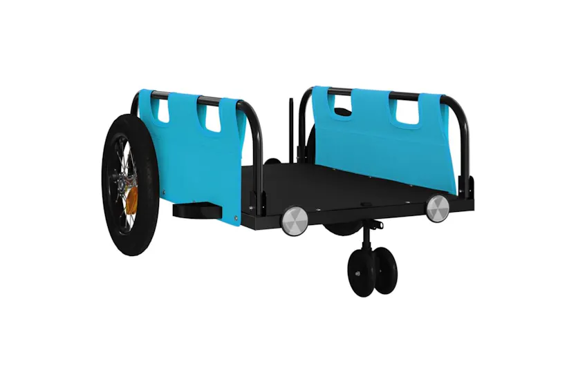 Vidaxl Bike Trailer Blue Oxford Fabric And Iron Vidaxl Bike Trailer Blue Oxford Fabric And Iron