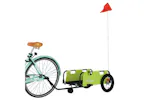 Vidaxl Bike Trailer Green Oxford Fabric And Iron Vidaxl Bike Trailer Green Oxford Fabric And Iron