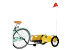 Vidaxl Bike Trailer Yellow Oxford Fabric And Iron Vidaxl Bike Trailer Yellow Oxford Fabric And Iron