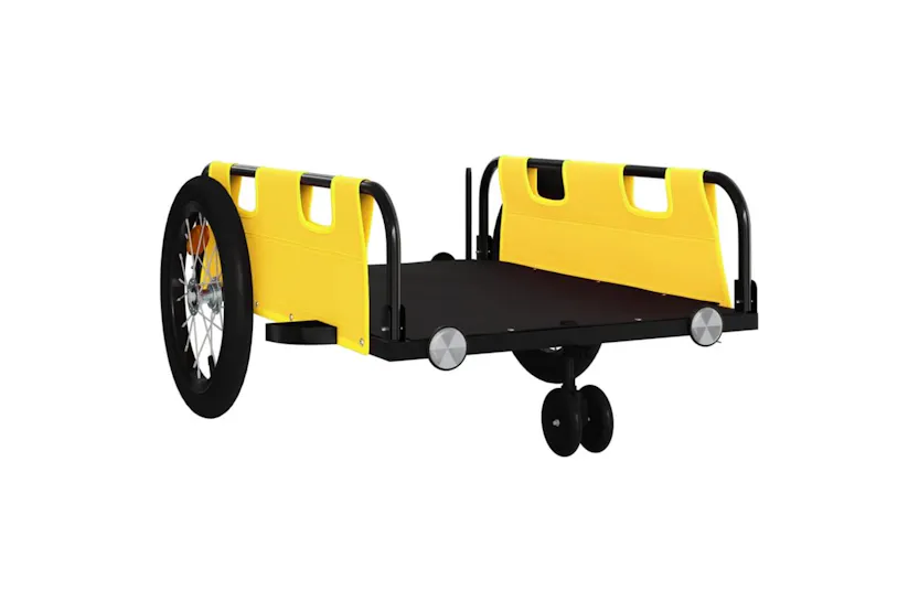 Vidaxl Bike Trailer Yellow Oxford Fabric And Iron Vidaxl Bike Trailer Yellow Oxford Fabric And Iron