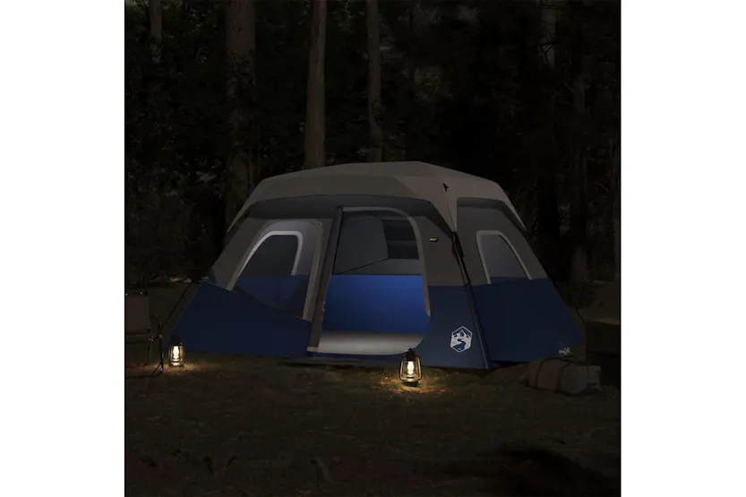 Vidaxl Family Tent With Led 6-person Light Blue Quick Release Vidaxl Family Tent With Led 6-person Light Blue Quick Release