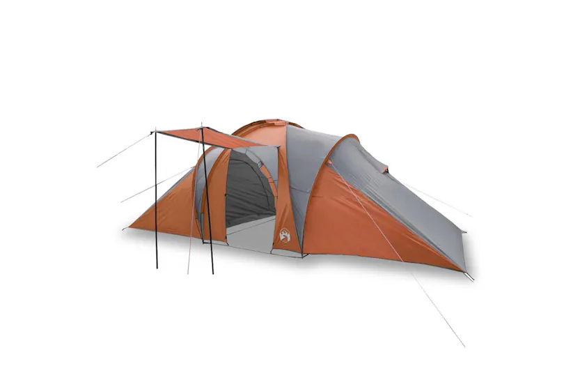 Vidaxl Family Tent Dome 6-person Grey And Orange Waterproof Vidaxl Family Tent Dome 6-person Grey And Orange Waterproof