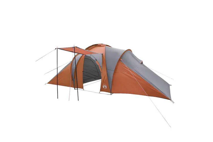 Vidaxl Family Tent Dome 6-person Grey And Orange Waterproof Vidaxl Family Tent Dome 6-person Grey And Orange Waterproof