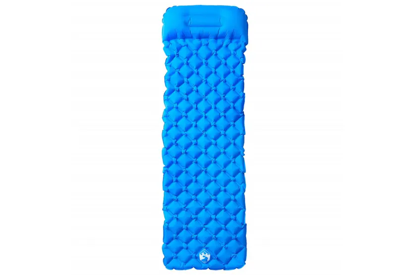 Vidaxl Inflating Camping Mattress With Pillow 1-person Blue Vidaxl Inflating Camping Mattress With Pillow 1-person Blue