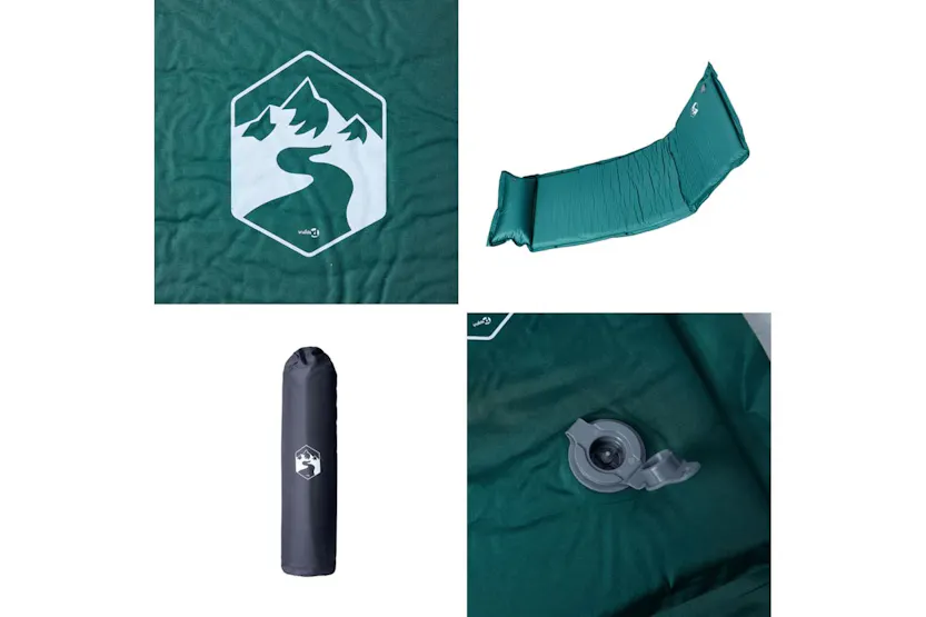 Vidaxl Self Inflating Camping Mattress With Pillow 1-person Green Vidaxl Self Inflating Camping Mattress With Pillow 1-person Green