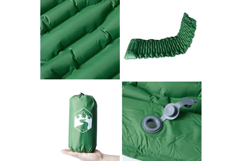 Vidaxl Self Inflating Camping Mattress With Pillow 1-person Green Vidaxl Self Inflating Camping Mattress With Pillow 1-person Green