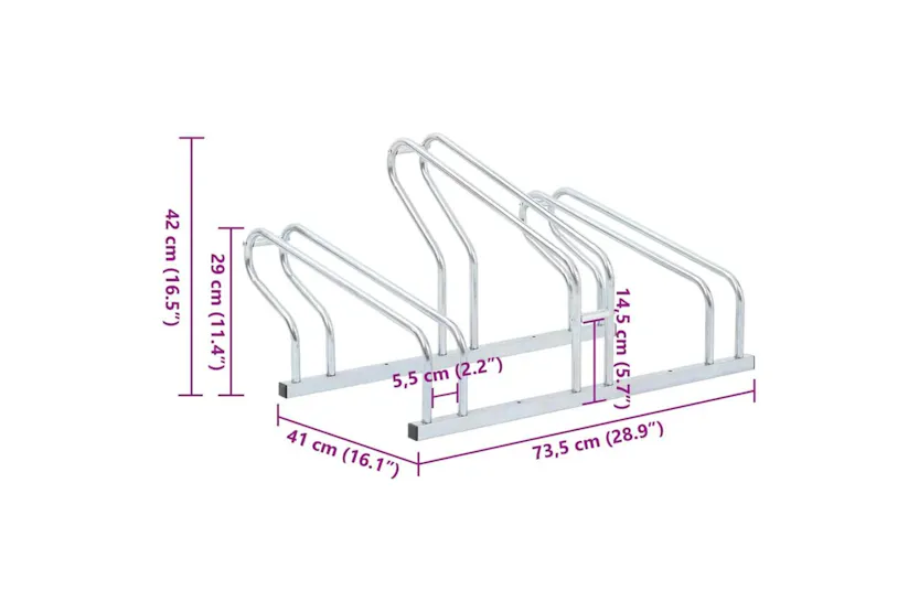 Vidaxl Bicycle Stand For 3 Bikes Floor Freestanding Galvanised Steel Vidaxl Bicycle Stand For 3 Bikes Floor Freestanding Galvanised Steel