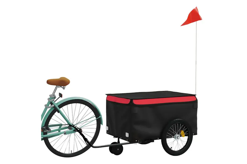 Vidaxl Bike Trailer Black And Red 30 Kg Iron Vidaxl Bike Trailer Black And Red 30 Kg Iron