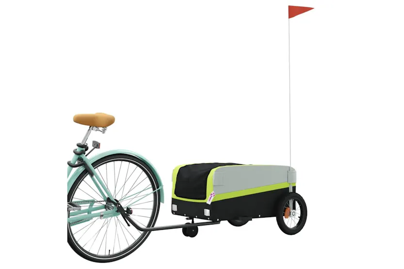 Vidaxl Bike Trailer Black And Green 30 Kg Iron Vidaxl Bike Trailer Black And Green 30 Kg Iron