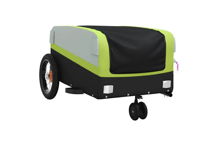 Vidaxl Bike Trailer Black And Green 30 Kg Iron Vidaxl Bike Trailer Black And Green 30 Kg Iron