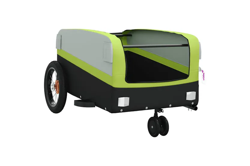 Vidaxl Bike Trailer Black And Green 30 Kg Iron Vidaxl Bike Trailer Black And Green 30 Kg Iron