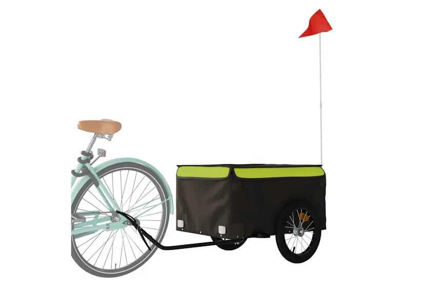 Vidaxl Bike Trailer Black And Green 45 Kg Iron Vidaxl Bike Trailer Black And Green 45 Kg Iron