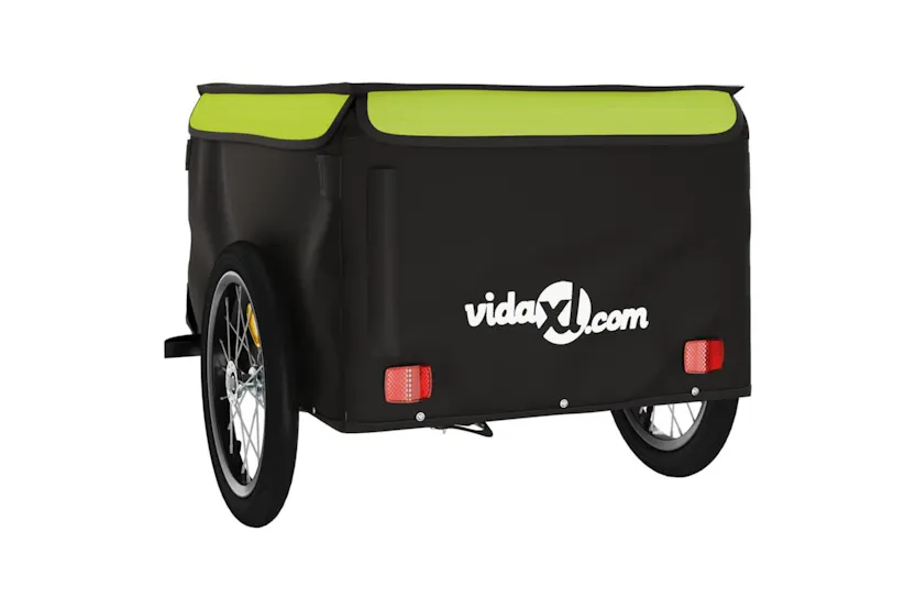 Vidaxl Bike Trailer Black And Green 45 Kg Iron Vidaxl Bike Trailer Black And Green 45 Kg Iron