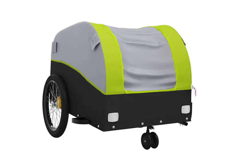 Vidaxl Bike Trailer Black And Green 30 Kg Iron Vidaxl Bike Trailer Black And Green 30 Kg Iron