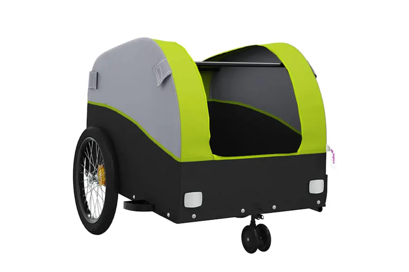 Vidaxl Bike Trailer Black And Green 30 Kg Iron Vidaxl Bike Trailer Black And Green 30 Kg Iron