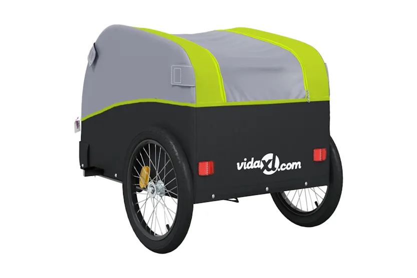 Vidaxl Bike Trailer Black And Green 30 Kg Iron Vidaxl Bike Trailer Black And Green 30 Kg Iron
