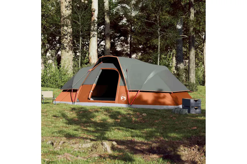 Vidaxl Family Tent Dome 9-person Orange Waterproof Vidaxl Family Tent Dome 9-person Orange Waterproof