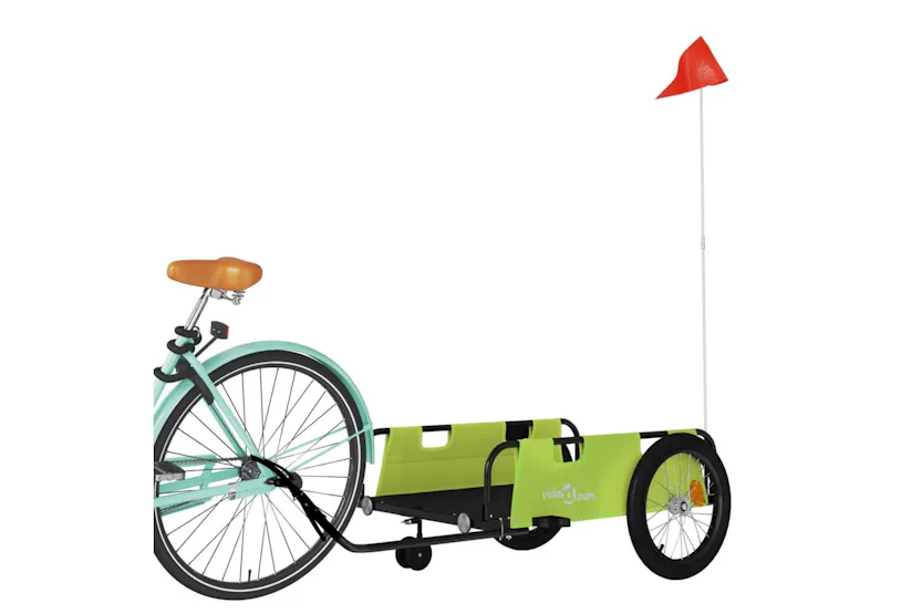Vidaxl Bike Trailer Green And Black Oxford Fabric And Iron Vidaxl Bike Trailer Green And Black Oxford Fabric And Iron