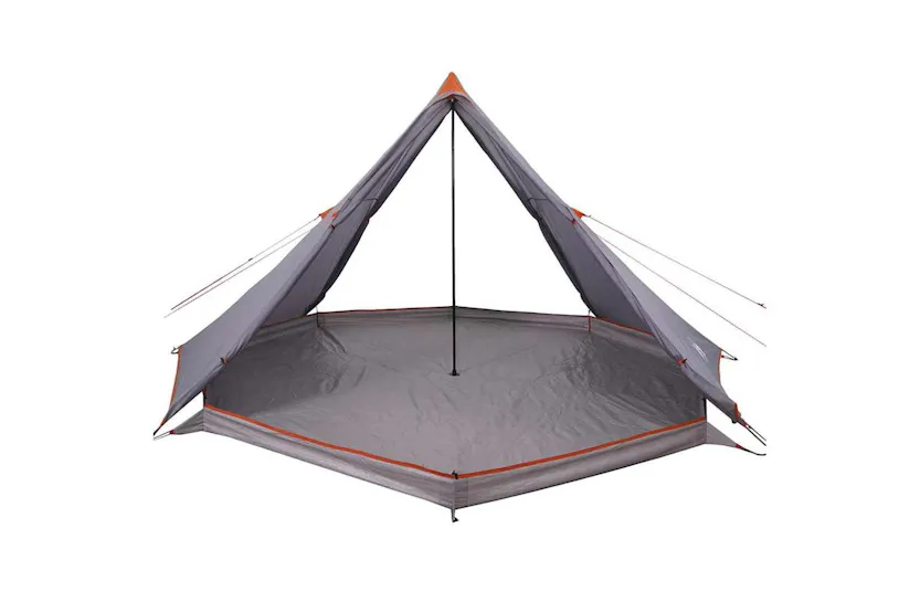 Vidaxl Family Tent Tipi 8-person Grey And Orange Waterproof Vidaxl Family Tent Tipi 8-person Grey And Orange Waterproof