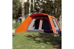 Vidaxl Family Tent With Porch 9-person Grey And Orange Quick Release Vidaxl Family Tent With Porch 9-person Grey And Orange Quick Release