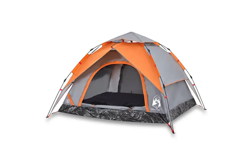 Vidaxl Camping Tent Dome 3-person Grey And Orange Quick Release Vidaxl Camping Tent Dome 3-person Grey And Orange Quick Release