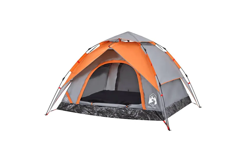Vidaxl Camping Tent Dome 3-person Grey And Orange Quick Release Vidaxl Camping Tent Dome 3-person Grey And Orange Quick Release
