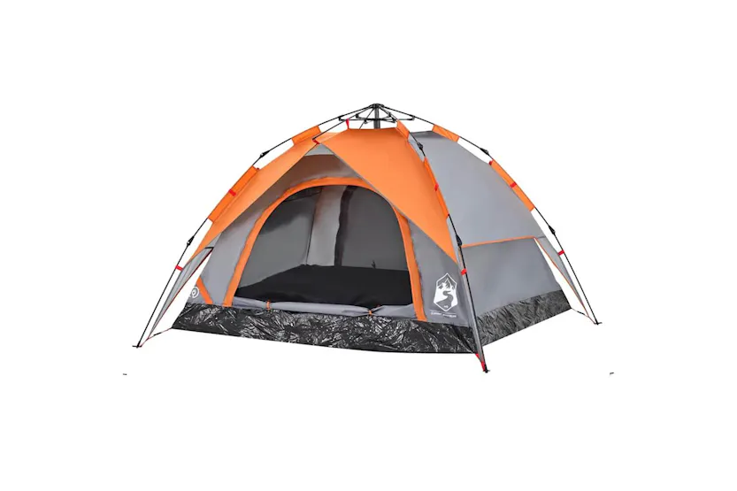 Vidaxl Camping Tent Dome 3-person Grey And Orange Quick Release Vidaxl Camping Tent Dome 3-person Grey And Orange Quick Release