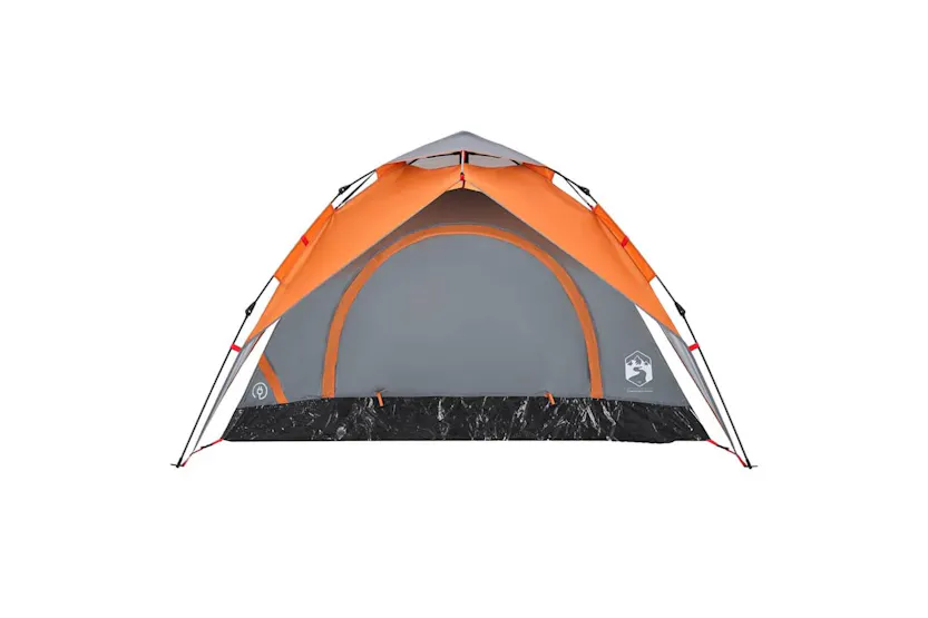 Vidaxl Camping Tent Dome 3-person Grey And Orange Quick Release Vidaxl Camping Tent Dome 3-person Grey And Orange Quick Release
