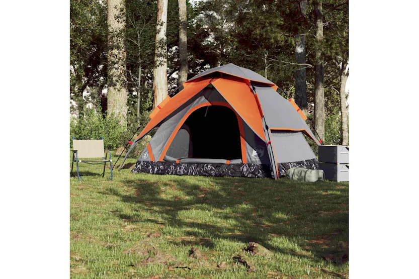 Vidaxl Camping Tent Dome 5-person Grey And Orange Quick Release Vidaxl Camping Tent Dome 5-person Grey And Orange Quick Release