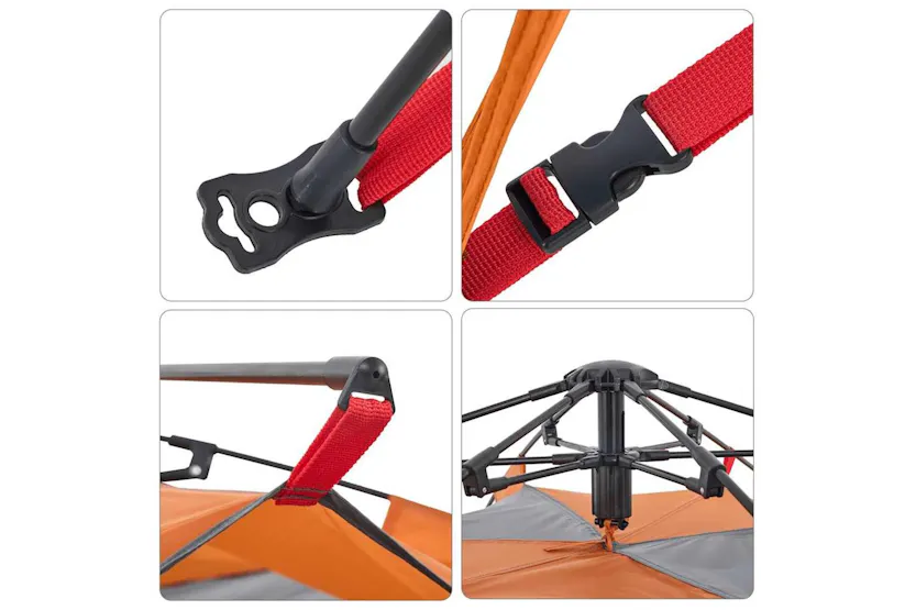 Vidaxl Camping Tent Dome 5-person Grey And Orange Quick Release Vidaxl Camping Tent Dome 5-person Grey And Orange Quick Release