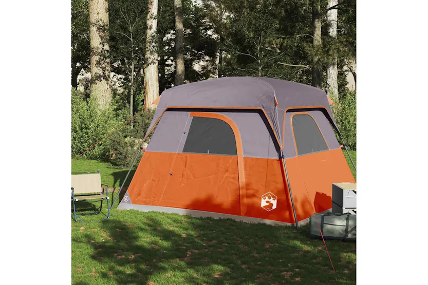 Vidaxl Camping Tent Cabin 4-person Orange Waterproof Vidaxl Camping Tent Cabin 4-person Orange Waterproof
