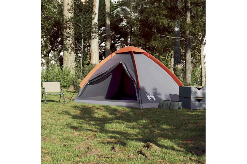 Vidaxl Camping Tent Dome 4-person Grey And Orange Waterproof Vidaxl Camping Tent Dome 4-person Grey And Orange Waterproof