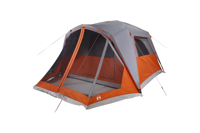 Vidaxl Family Tent With Porch 6-person Grey And Orange Waterproof Vidaxl Family Tent With Porch 6-person Grey And Orange Waterproof