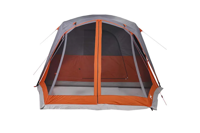 Vidaxl Family Tent With Porch 6-person Grey And Orange Waterproof Vidaxl Family Tent With Porch 6-person Grey And Orange Waterproof