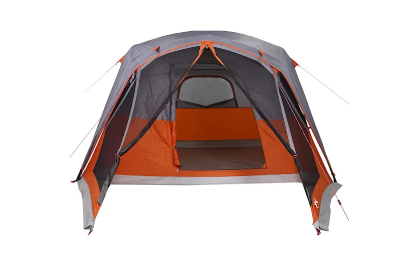 Vidaxl Family Tent With Porch 6-person Grey And Orange Waterproof Vidaxl Family Tent With Porch 6-person Grey And Orange Waterproof