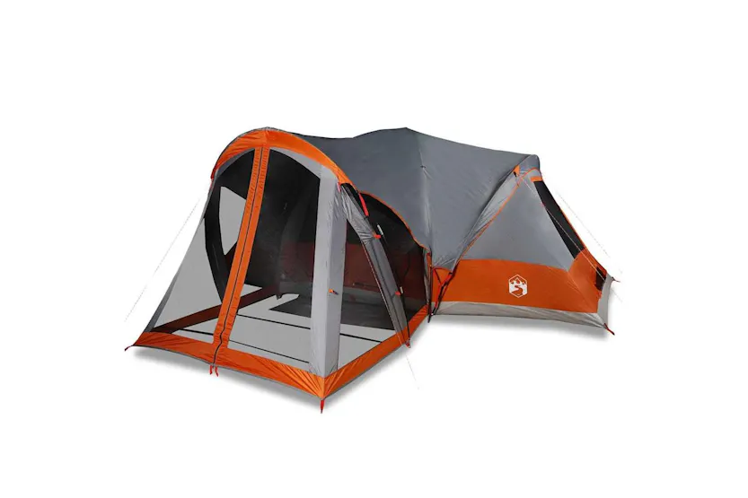 Vidaxl Family Tent Tipi 8-person Grey And Orange Waterproof Vidaxl Family Tent Tipi 8-person Grey And Orange Waterproof